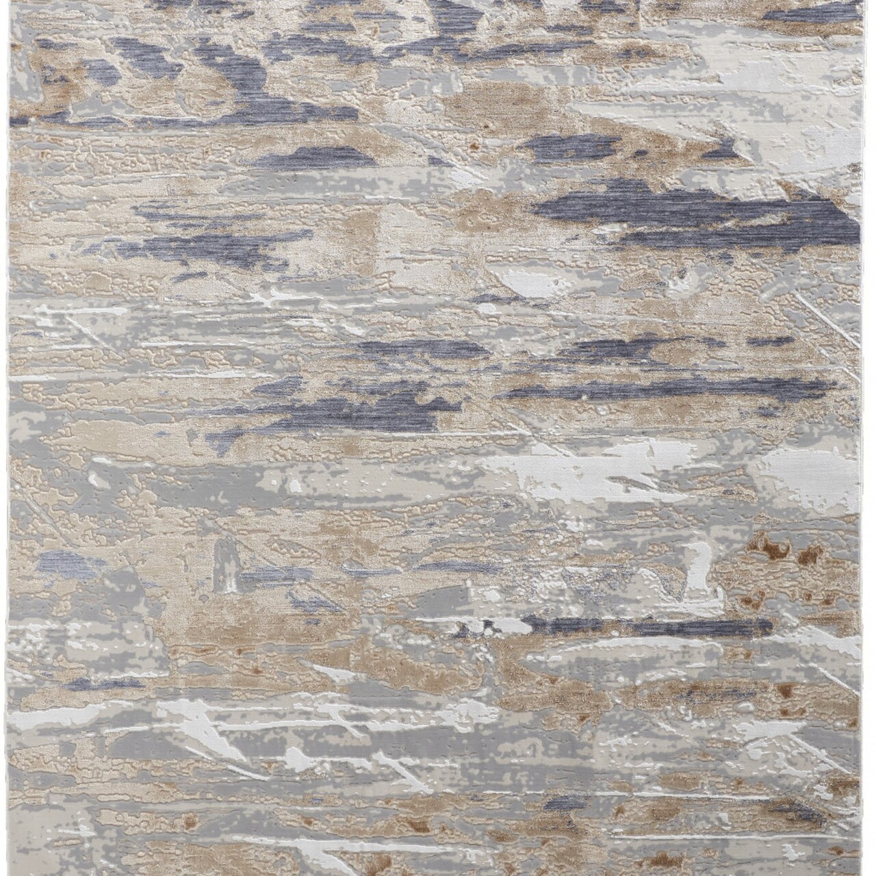 Edge Collections - 5' X 8' - Tan - Abstract Distressed Area Rug for Cozy Home Decor - 1 Piece